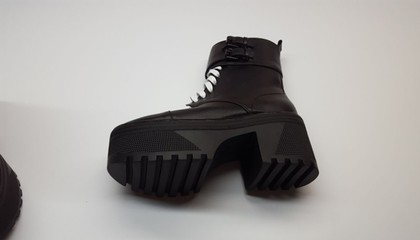 2017季新款厚底松糕馬丁靴女系帶短筒高跟短靴子韓版女鞋黑色 東材中筒靴型號【價格 圖片 品牌 報價】-蘇寧易購力盾服飾鞋帽專營店